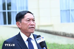 El director general de la Agencia de Noticias de Laos (KPL), Vannasin Simmavong, en la entrevista. (Fuente: VNA)