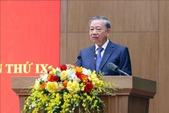 El secretario general del Partido Comunista de Vietnam, To Lam, habla en el evento. (Fuente: VNA)