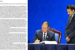 La Radio Nacional de Laos publicó un artículo sobre la Convención de Hanoi. (Foto: VNA)