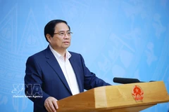 El primer ministro Pham Minh Chinh habla en el evento. (Fuente: VNA)
