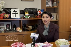 Obuchi Yuko, presidenta de la Alianza Parlamentaria de Amistad Japón-Vietnam, en la entrevista. (Fuente: VNA)