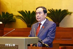 El presidente de la Asamblea Nacional de Vietnam, Tran Thanh Man, habla en el evento. (Fuente: VNA)