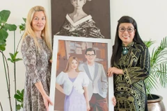 Cuadro especial regalado por Le Thi Bich Tran, esposa del primer ministro vietnamita, a Evelin Oras, cónyuge del jefe del Gobierno estonio. (Fuente: VNA)