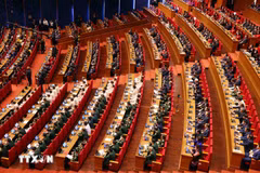 En la inauguración del XIV Congreso Naciona del Partido Comunista de Vietnam. (Fuente: VNA)