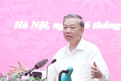 El secretario general del Partido Comunista de Vietnam, To Lam, habla en el evento. (Fuente: VNA)