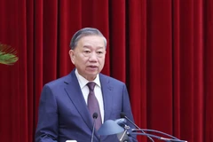El secretario general del Partido Comunista de Vietnam, To Lam, habla en el evento. (Fuente: VNA)