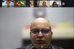 Sachin Kumar, subdirector del Departamento de Promoción Comercial y Relaciones Gubernamentales del Consejo de Promoción Comercial de la India, en el evento. (Fuente: VNA)