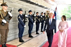 Acto de bienvenida al embajador de Vietnam en Croacia, Bui Le Thai. (Fuente: VNA)
