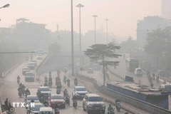 Las calles de Hanoi están envueltas en smog debido a la contaminación. (Fuente: VNA)