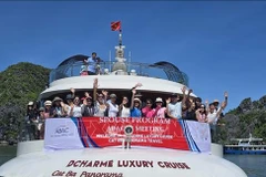 Delegados visitan la bahía de Lan Ha en crucero. (Fuente: VNA)