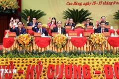 El Presídium de la Asamblea del Comité partidista de Cao Bang. (Foto: VNA)