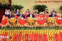 El Presídium de la Asamblea del Comité partidista de Cao Bang. (Foto: VNA)