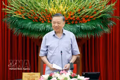 El secretario general del Partido Comunista y presidente de Vietnam, To Lam, en el evento. (Fuente: VNA)
