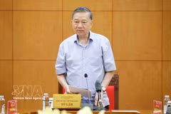 El secretario general del Partido Comunista y presidente de Vietnam, To Lam, en el encuentro. (Fuente: VNA)