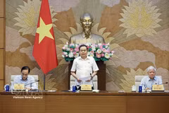 El presidente de la Asamblea Nacional (Parlamento) de Vietnam, Tran Thanh Man, habla en el evento. (Fuente: VNA)