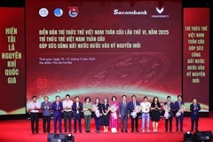 Presentan el Consejo Asesor y la Junta Directiva de los grupos de debate del VI Foro Global de Jóvenes Intelectuales Vietnamitas. (Fuente: VNA)