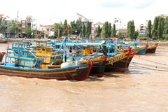 Barcos pesqueros anclados en el río Ca Ty, barrio de Phan Thiet, Lam Dong. (Fuente: VNA)
