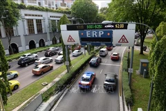 Vehículos circulando por las calles de Singapur. (Foto: AFP/ VNA)