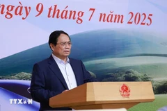 El primer ministro vietnamita, Pham Minh Chinh, habla en el evento. (Fuente: VNA)