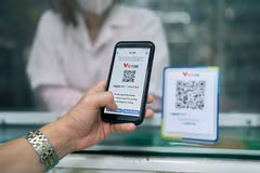 En los últimos 9 meses, en el mercado nacional, los pagos mediante código QR han aumentado drásticamente un 150 %. (Fuente: VNA)
