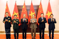 Los ministros de Relaciones Exteriores, de Defensa y de Seguridad Pública de Vietnam y China en el primer diálogo estratégico “3+3”. (Fuente: VNA)