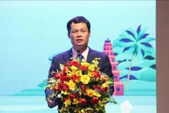 Do Quoc Hung, subdirector del Departamento de Desarrollo de Mercados Exteriores del Ministerio de Industria y Comercio de Vietnam, habla en el evento. (Fuente: VNA)