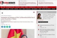 El embajador vietnamita en Cuba, Le Quang Long, concedió una entrevista al periódico digital Cubadebate sobre el significado histórico de la victoria de 30 de abril de 1975. (Fuente: VNA)