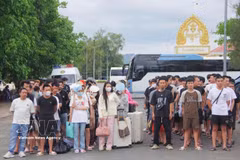Ciudadanos vietnamitas repatriados desde Camboya. (Fuente: VNA)