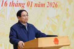 El primer ministro Pham Minh Chinh habla en el evento. (Fuente: VNA)