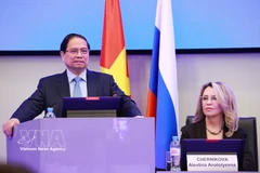 El primer ministro de Vietnam, Pham Minh Chinh, habla en el evento. (Fuente: VNA)