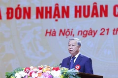 El secretario general del Partido Comunista de Vietnam (PCV), To Lam, habla en el evento. (Fuente: VNA)