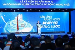 El primer ministro Pham Minh Chinh habla en el evento. (Fuente: VNA)