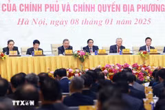 Dirigentes de alto nivel de Vietnam en el evento. (Fuente: VNA)