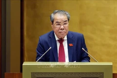 Duong Thanh Binh, jefe de la Comisión de Aspiración del Pueblo de la Asamblea Nacional de Vietnam, habla en el evento. (Fuente: VNA)