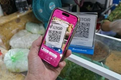 La gente realiza transferencias de dinero con la aplicación Momo. (Foto: VNA)