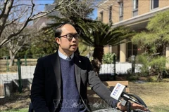 Nguyen Hong Son, presidente de la Unión de Asociaciones Vietnamitas en Japón, en la entrevista. (Fuente: VNA)