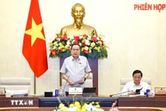 El presidente de la Asamblea Nacional de Vietnam, Tran Thanh Man, habla en el evento. (Fuente: VNA)