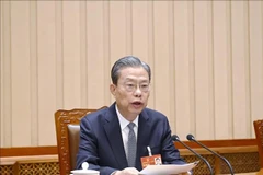 Zhao Leji, miembro del Comité Permanente del Buró Político del Comité Central del Partido Comunista de China y presidente del Comité Permanente de la Asamblea Popular Nacional. (Fuente: VNA)
