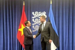 El viceprimer ministro y canciller de Vietnam, Bui Thanh Son, y el titular de Asuntos Exteriores de Estonia, Margus Tsahkna. (Fuente: VNA)