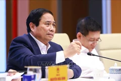El primer ministro Pham Minh Chinh habla en el evento. (Fuente: VNA)