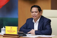 El primer ministro Pham Minh Chinh habla en el evento. (Fuente: VNA)