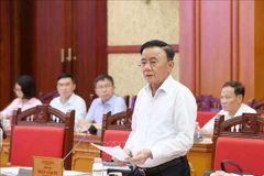 Tran Cam Tu, miembro del Buró Político y permanente del Secretariado del Comité Central del Partido Comunista de Vietnam, habla en el evento. (Fuente: VNA)