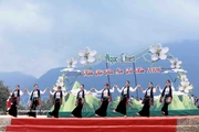 Amplia concurrencia de habitantes de diversos grupos étnicos de la comuna y visitantes al Festival de la Flor de Son Tra. (Foto: VNA)