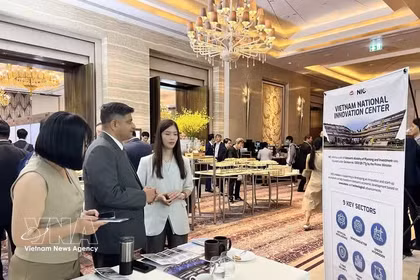 El stand del Centro Nacional de Innovación de Vietnam en una feria (Fuente: VNA)