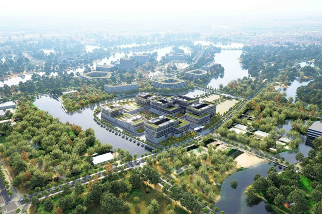 El Centro I+D de Viettel se construirá con una inversión de 10 billones de dongs sobre una superficie de 13 hectáreas en el Parque de Alta Tecnología de Hoa Lac, en Hanoi (Foto: VNA)