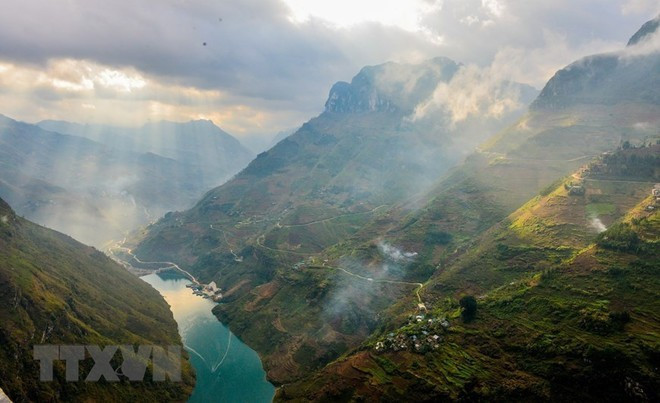 El Geoparque Mundial de la meseta kárstica de Dong Van, en la provincia norteña de Tuyen Quang (Foto: VNA)