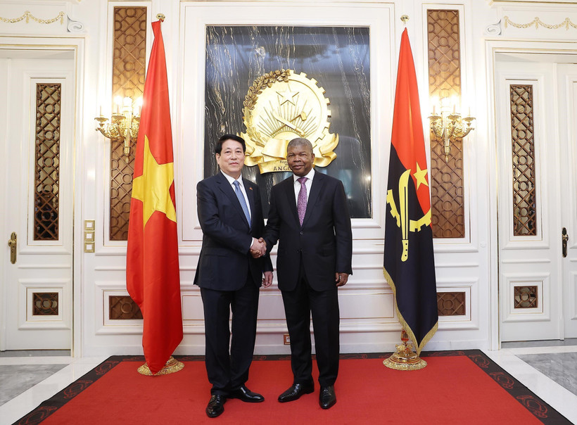 El presidente vietnamita, Luong Cuong (izquierda), y su angoleño, João Manuel Gonçalves Lourenço (Foto: VNA)