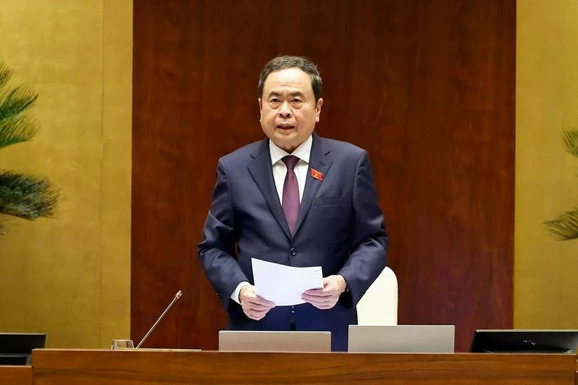 El presidente de la AN, Tran Thanh Man, interviene en la cita (Foto: VNA)