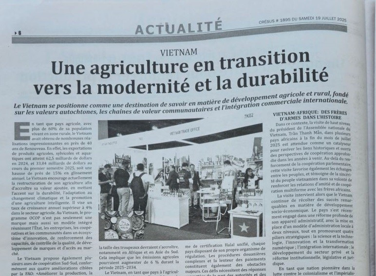 Artículo publicado en el periódico argelino Cresus (Foto: VNA)