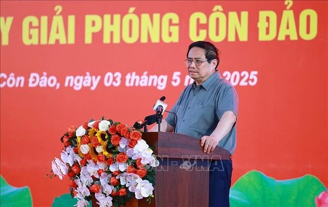 El primer ministro de Vietnam, Pham Minh Chinh, interviene en la cita (Foto: VNA)